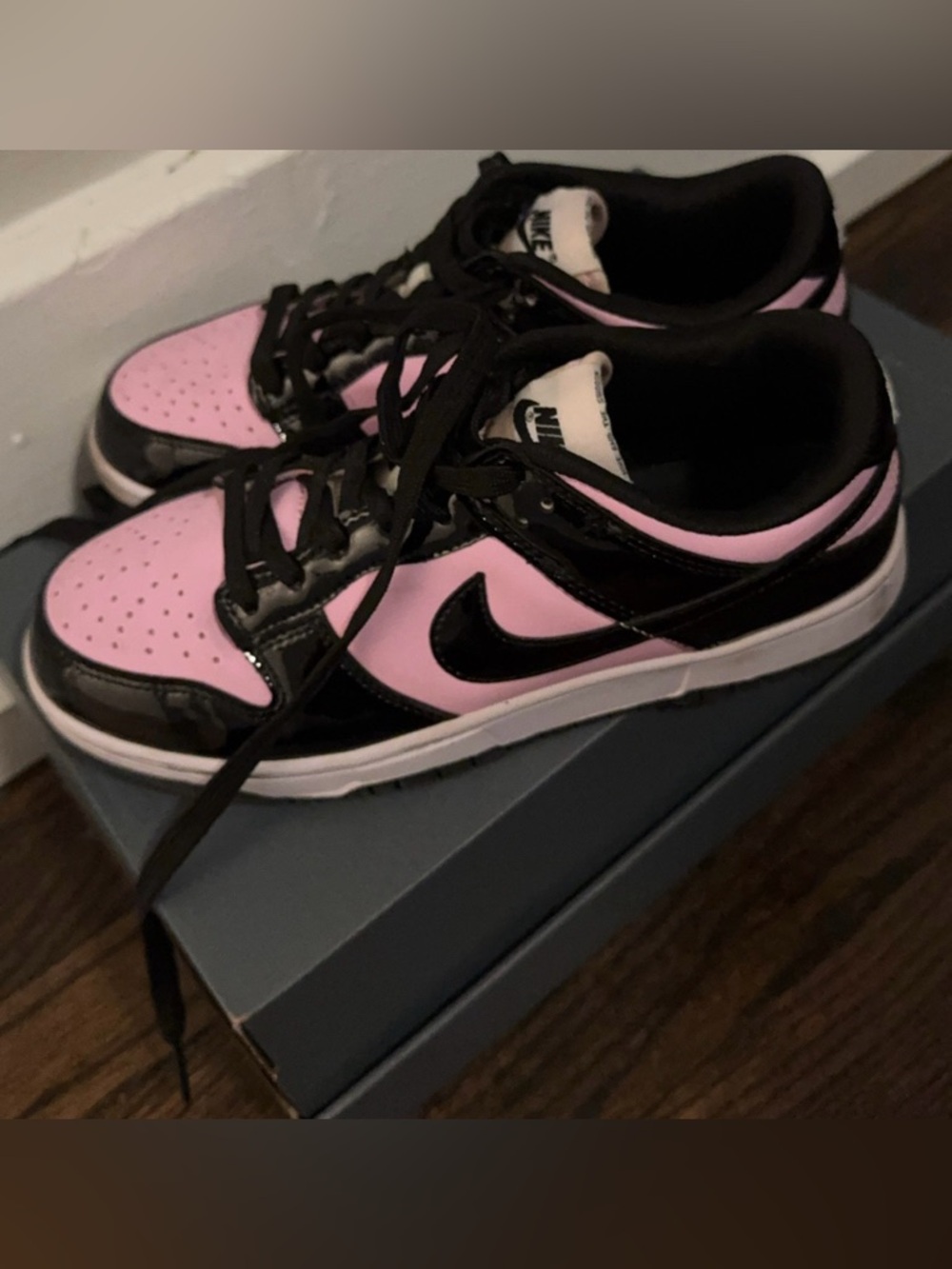 Nike Black and Pink Low Dunks